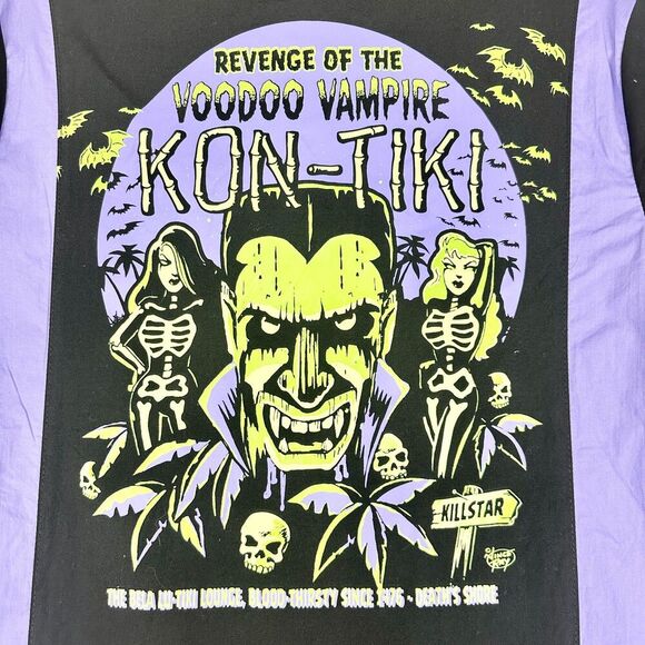 Killstar x Vince Ray Kon Tiki Bowling Shirt Size XS NEW Goth Emo Grunge Skater - Picture 3 of 9